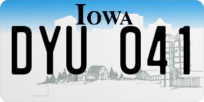 IA license plate DYU041