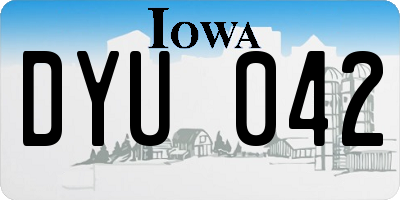 IA license plate DYU042