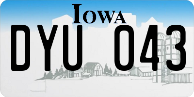 IA license plate DYU043