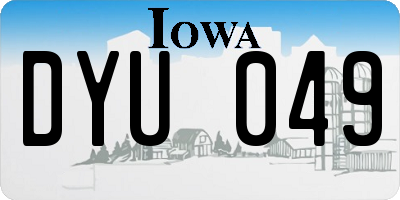 IA license plate DYU049