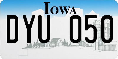 IA license plate DYU050