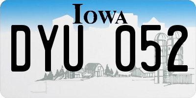 IA license plate DYU052