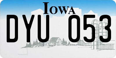 IA license plate DYU053