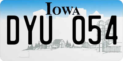 IA license plate DYU054