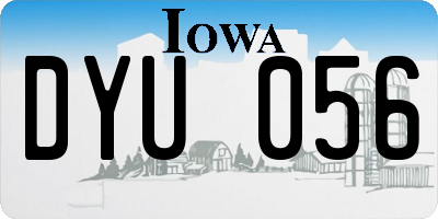 IA license plate DYU056