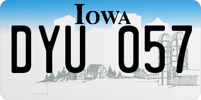 IA license plate DYU057