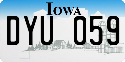 IA license plate DYU059