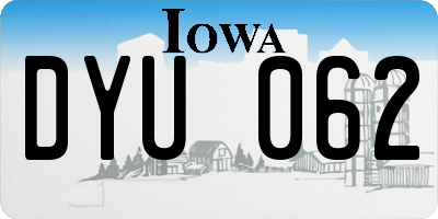 IA license plate DYU062