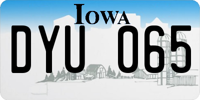 IA license plate DYU065