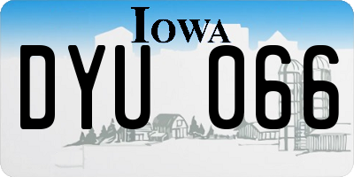 IA license plate DYU066