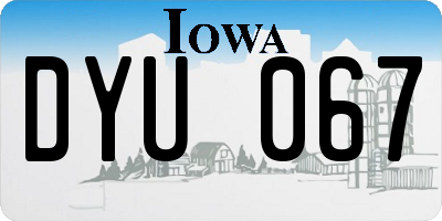 IA license plate DYU067