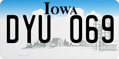 IA license plate DYU069