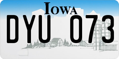 IA license plate DYU073