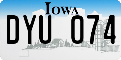 IA license plate DYU074