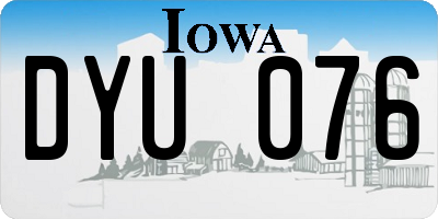IA license plate DYU076