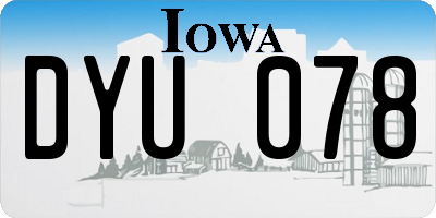 IA license plate DYU078