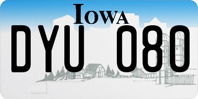 IA license plate DYU080