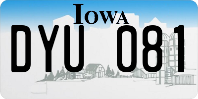 IA license plate DYU081