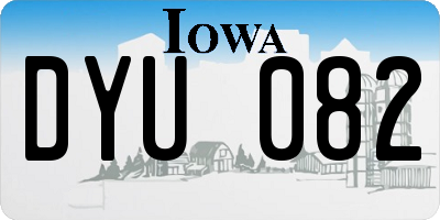 IA license plate DYU082