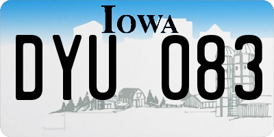 IA license plate DYU083