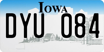 IA license plate DYU084