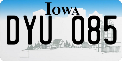 IA license plate DYU085