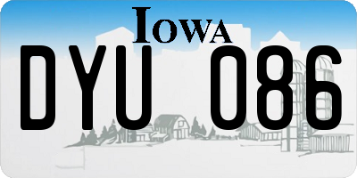 IA license plate DYU086