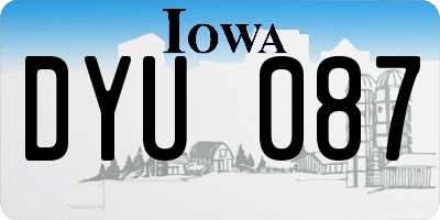 IA license plate DYU087
