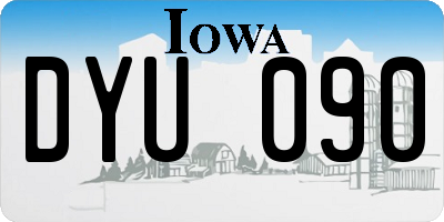 IA license plate DYU090