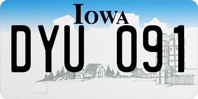 IA license plate DYU091