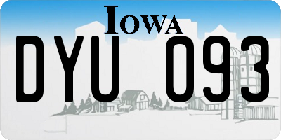 IA license plate DYU093