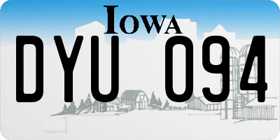 IA license plate DYU094