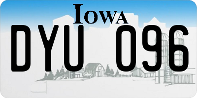 IA license plate DYU096