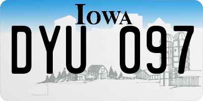 IA license plate DYU097