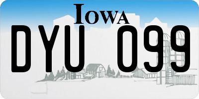 IA license plate DYU099