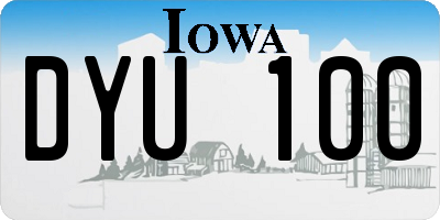 IA license plate DYU100