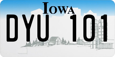 IA license plate DYU101