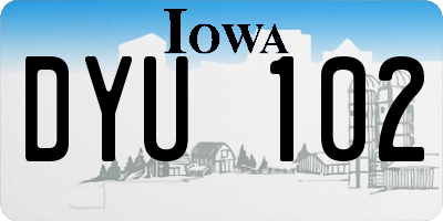 IA license plate DYU102