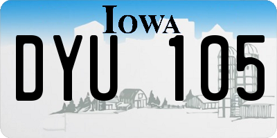 IA license plate DYU105