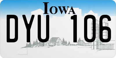 IA license plate DYU106