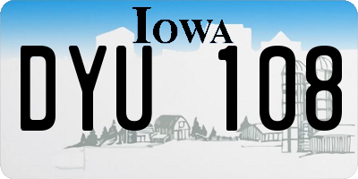 IA license plate DYU108