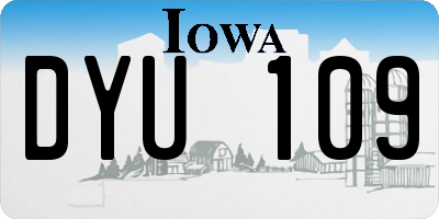 IA license plate DYU109