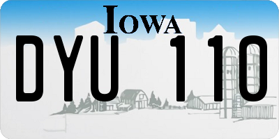 IA license plate DYU110