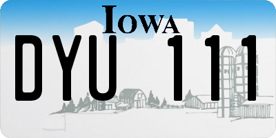IA license plate DYU111