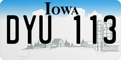 IA license plate DYU113