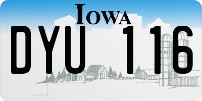 IA license plate DYU116