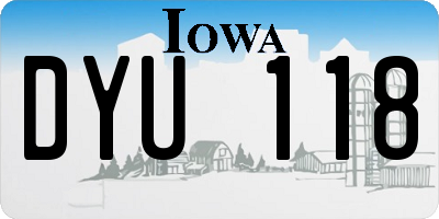 IA license plate DYU118