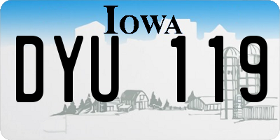 IA license plate DYU119