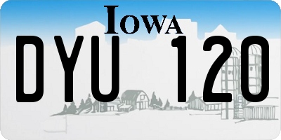 IA license plate DYU120