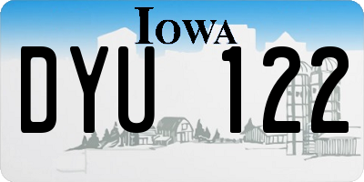 IA license plate DYU122